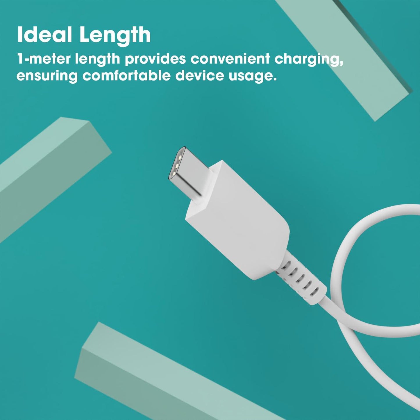 TWS C type adapter and Cable, 20W, Fast Charging White