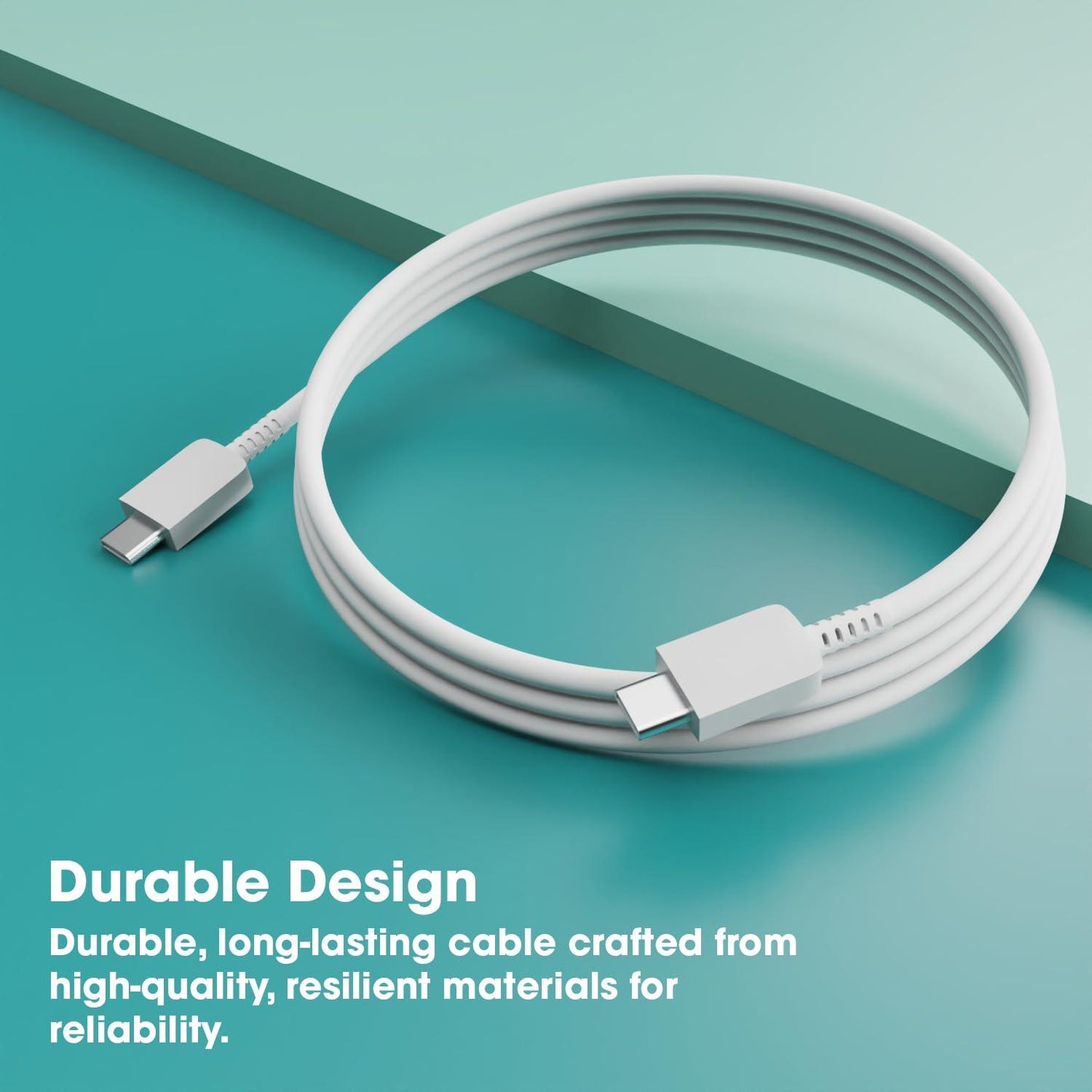 TWS C type adapter and Cable, 20W, Fast Charging White
