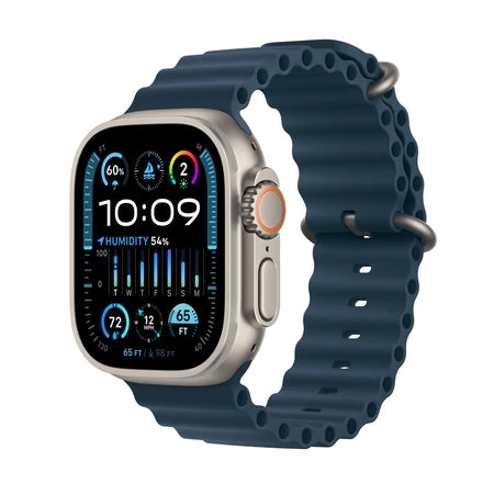 TWS  Smart Watch  GPS + Cellular, 49mm Titanium Case with Blue Ocean Band