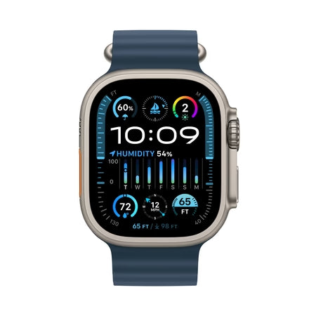 TWS  Smart Watch  GPS + Cellular, 49mm Titanium Case with Blue Ocean Band