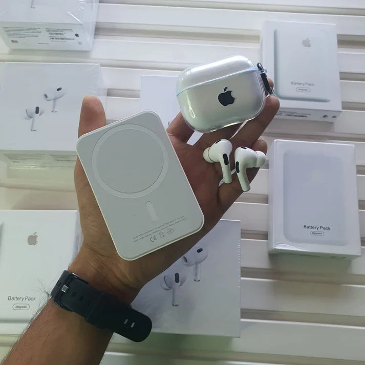 MagSafe AirPods Pro 2 with  Wireless PowerBank Combo – Transparent Case Included