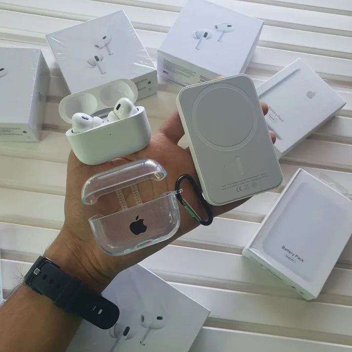 MagSafe AirPods Pro 2 with  Wireless PowerBank Combo – Transparent Case Included