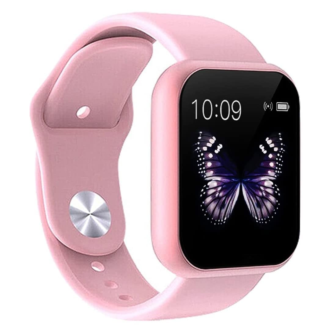 Bouncefit M I D116 Fitness Band Smart Watch for Men, Women, Boys, Girls, Kids – Single Touch Interface, Water Resistant, Workout Modes,Quick Charge Sports Smartwatch – Pink I