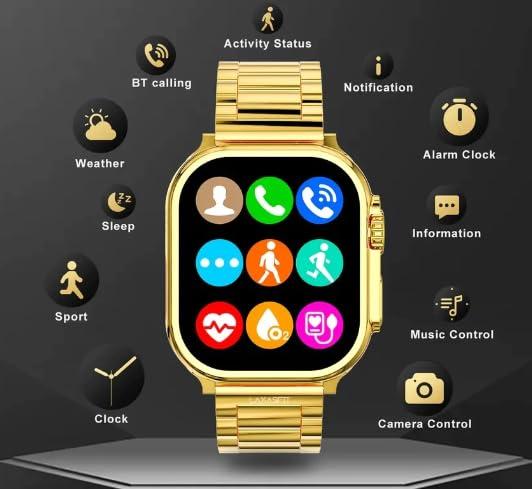 Ultimate Premium 24K Ultra Watch Gold Edition | Ultra HD Display | Bluetooth Calling | Wireless Charging |